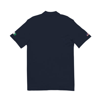 Nigerian American Heritage Polo Shirt, Nigeria USA Flag Embroidered Polo, Custom Initials, Cotton Pique Shirt, Nigerian Gift - Proud & Loyal