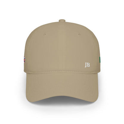 Nigerian British Flag Hat Personalized Initials | Nigeria UK Dual Heritage Embroidered Cap | Low Profile Cotton Baseball Hat - Proud & Loyal