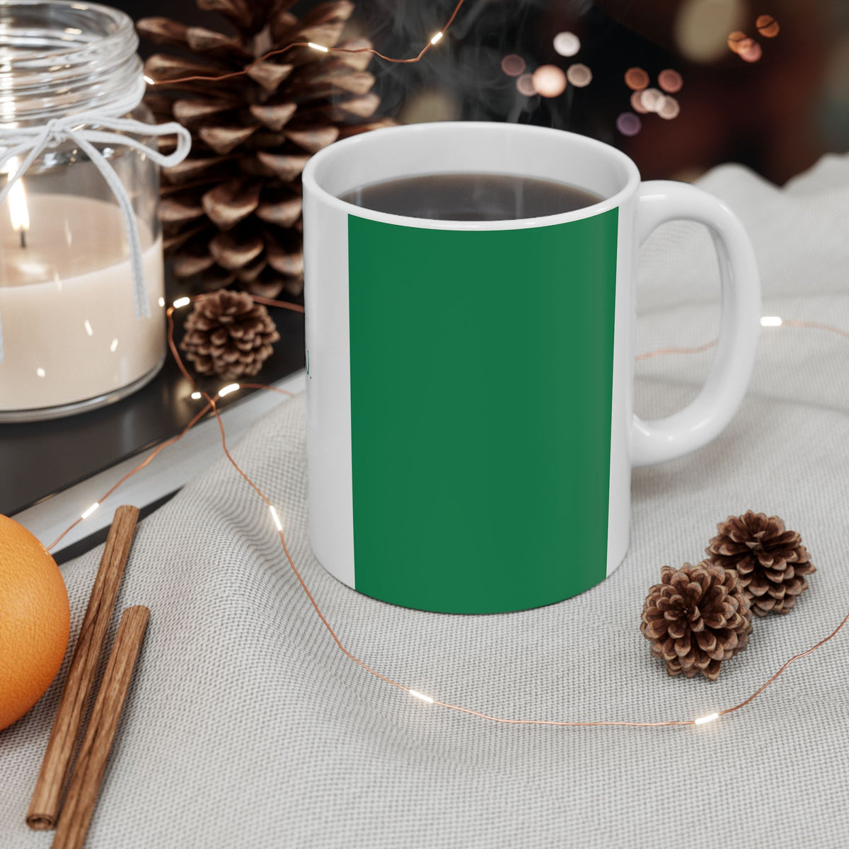 Nigerian Flag Green Stripe Personalized Name Mug | Ceramic Coffee Cup - Proud & Loyal