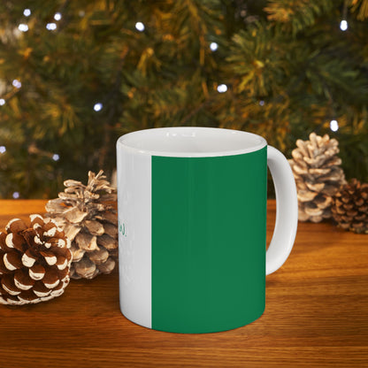 Nigerian Flag Green Stripe Personalized Name Mug | Ceramic Coffee Cup - Proud & Loyal