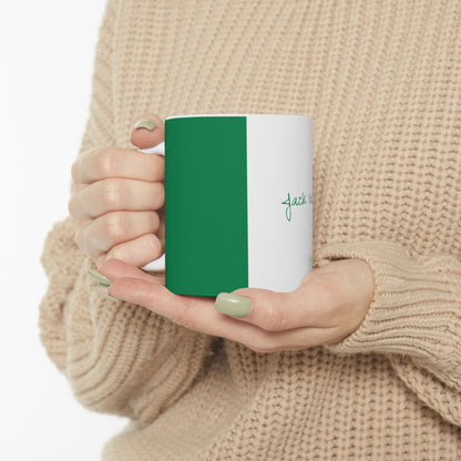 Nigerian Flag Green Stripe Personalized Name Mug | Ceramic Coffee Cup - Proud & Loyal