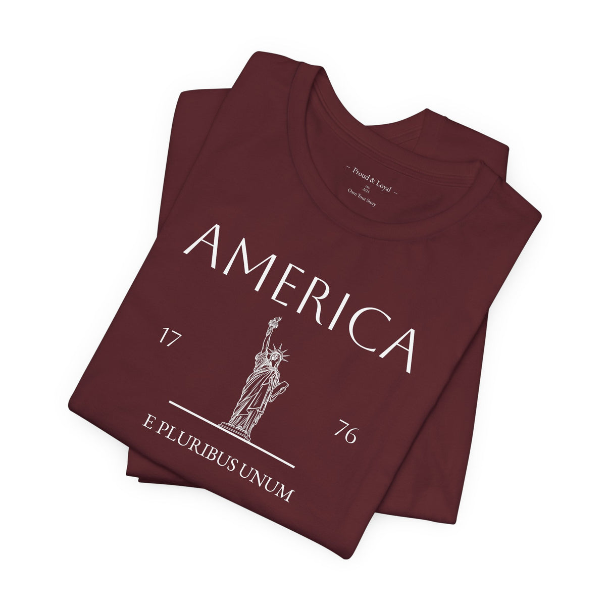 Personalized America Statue of Liberty Sketch Cotton T-Shirt - Proud & Loyal