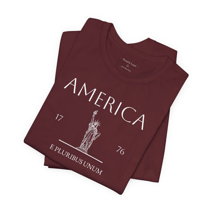Personalized America Statue of Liberty Sketch Cotton T-Shirt - Proud & Loyal