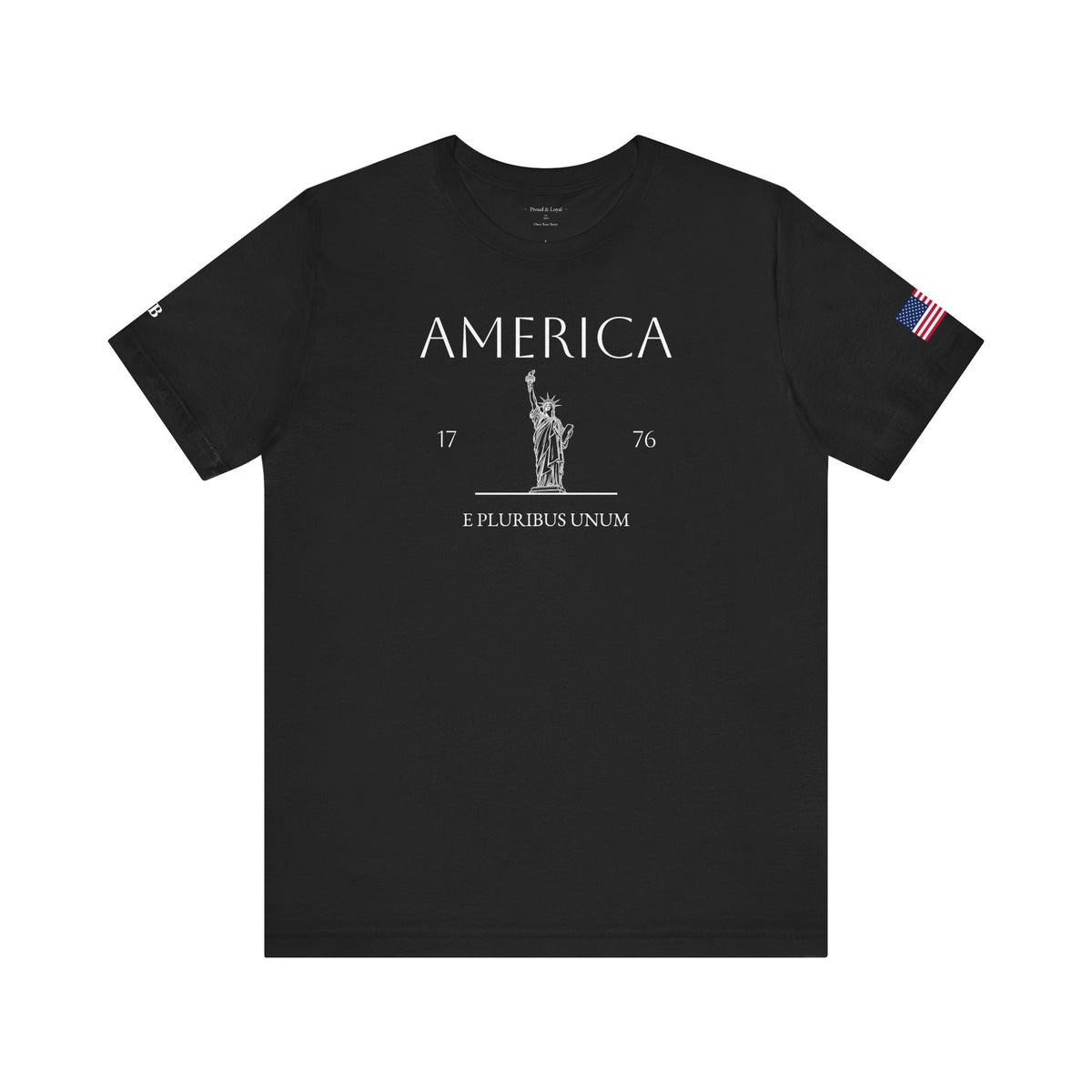 Personalized America Statue of Liberty Sketch Cotton T-Shirt - Proud & Loyal