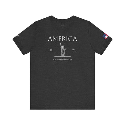 Personalized America Statue of Liberty Sketch Cotton T-Shirt - Proud & Loyal