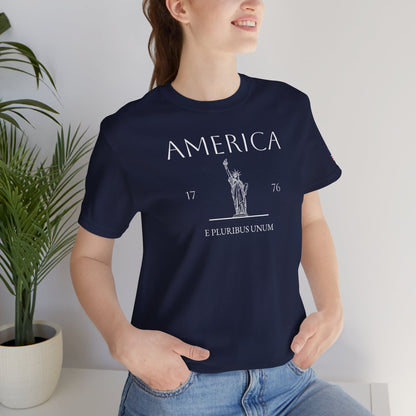 Personalized America Statue of Liberty Sketch Cotton T-Shirt - Proud & Loyal