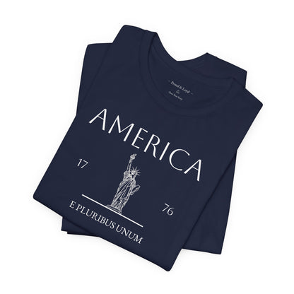 Personalized America Statue of Liberty Sketch Cotton T-Shirt - Proud & Loyal