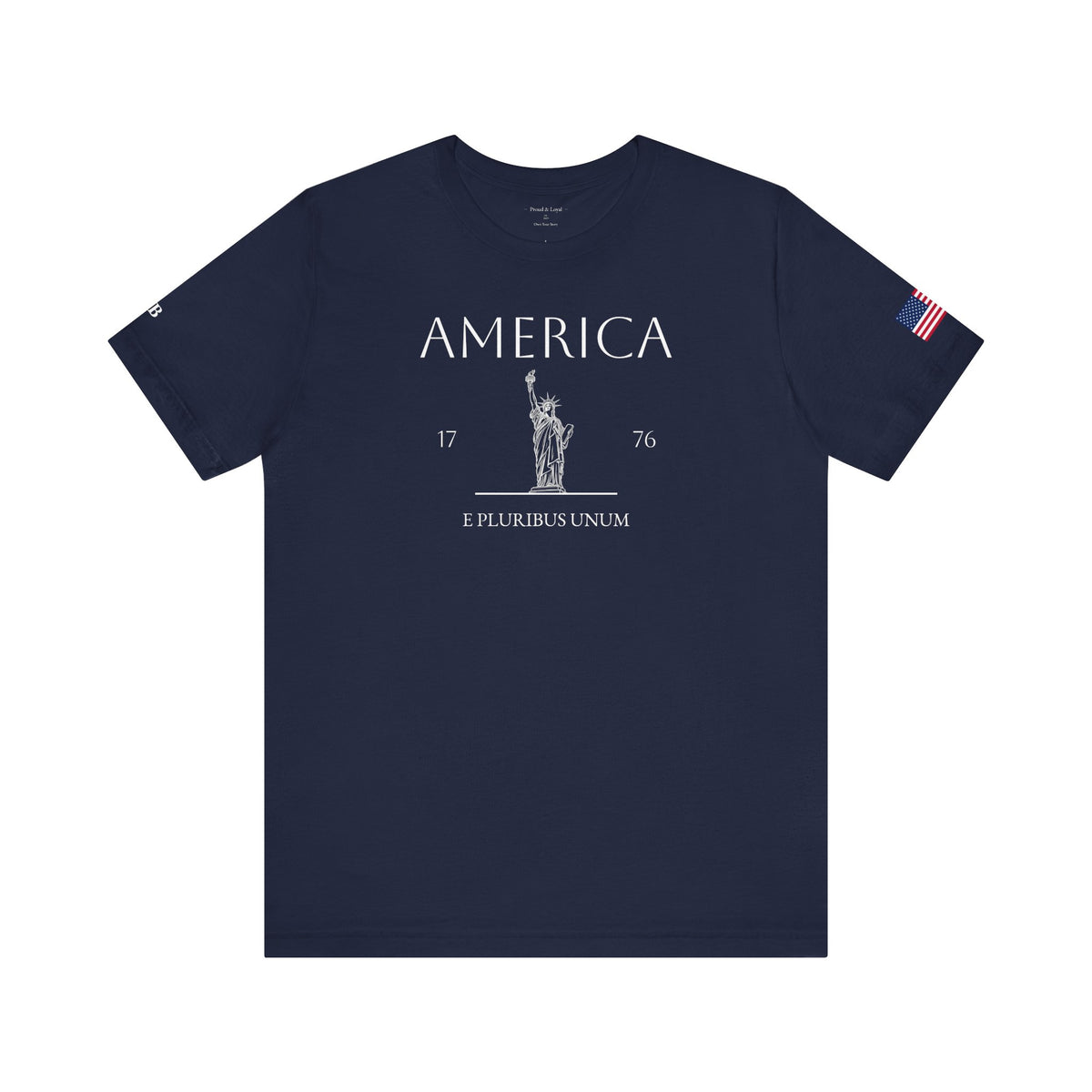 Personalized America Statue of Liberty Sketch Cotton T-Shirt - Proud & Loyal