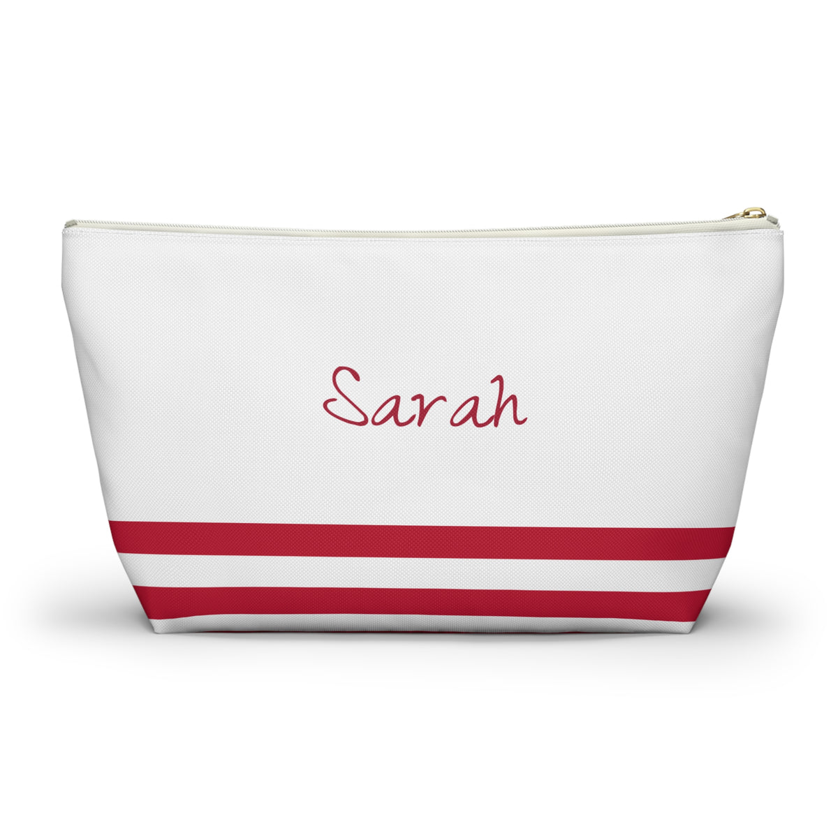 Personalized American Flag Accessory Pouch, USA Pride Cosmetic Bag, Custom Name Travel Makeup Organizer, American Gift - Proud & Loyal