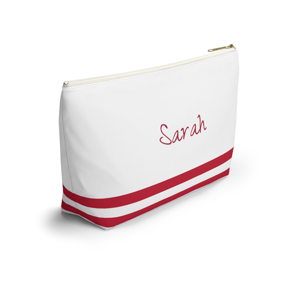 Personalized American Flag Accessory Pouch, USA Pride Cosmetic Bag, Custom Name Travel Makeup Organizer, American Gift - Proud & Loyal