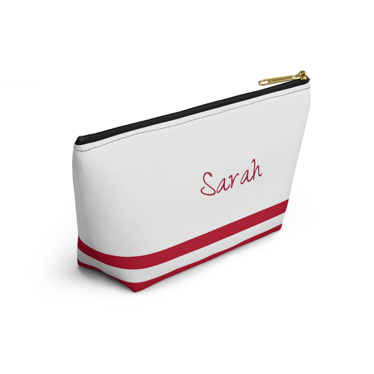 Personalized American Flag Accessory Pouch, USA Pride Cosmetic Bag, Custom Name Travel Makeup Organizer, American Gift - Proud & Loyal