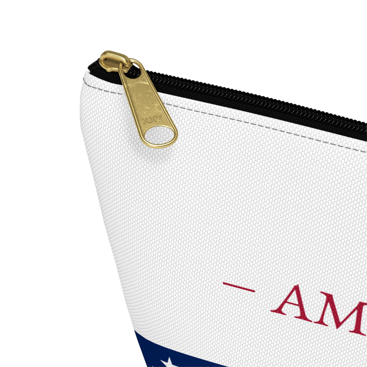 Personalized American Flag Accessory Pouch, USA Pride Cosmetic Bag, Custom Name Travel Makeup Organizer, American Gift - Proud & Loyal
