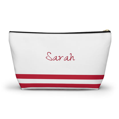 Personalized American Flag Accessory Pouch, USA Pride Cosmetic Bag, Custom Name Travel Makeup Organizer, American Gift - Proud & Loyal