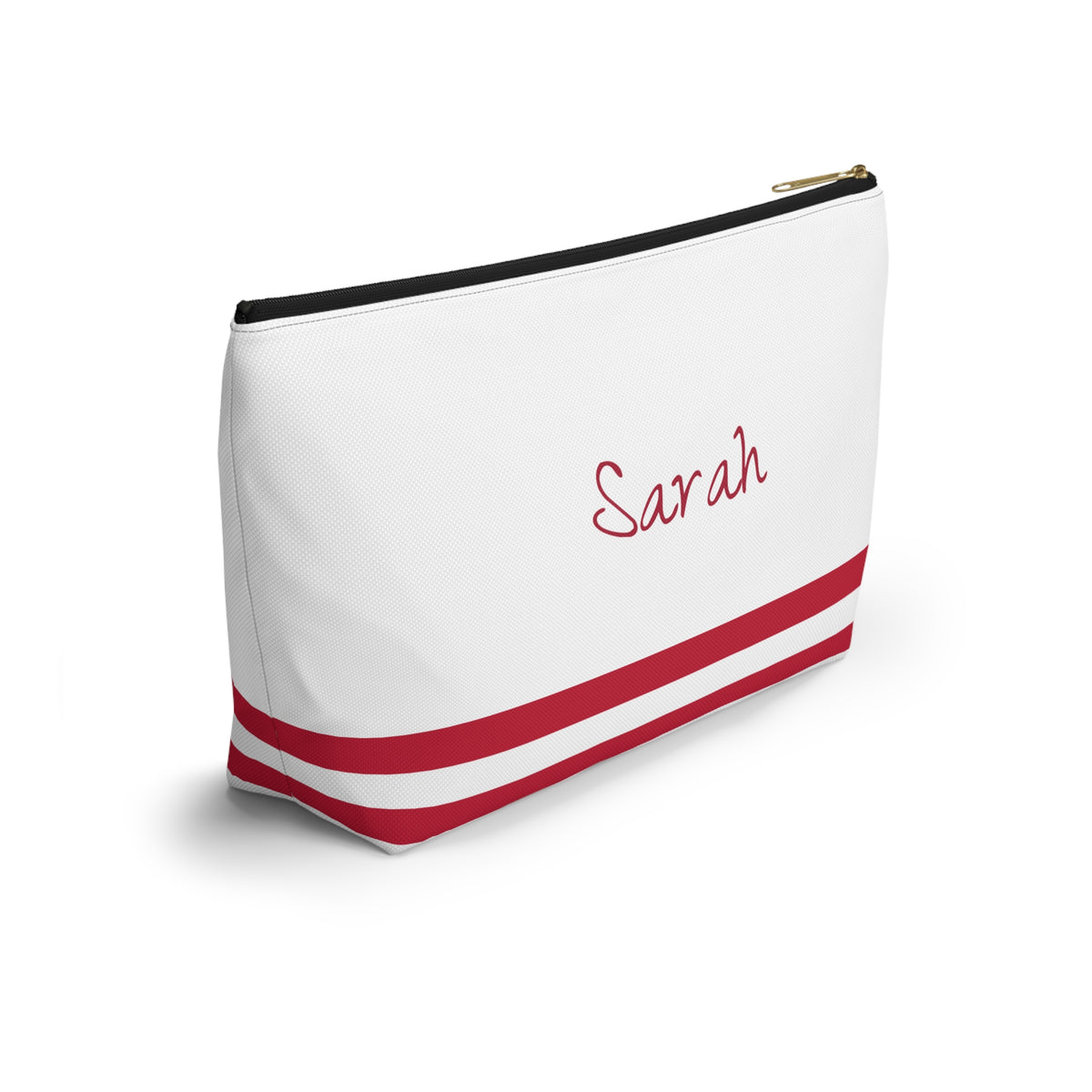 Personalized American Flag Accessory Pouch, USA Pride Cosmetic Bag, Custom Name Travel Makeup Organizer, American Gift - Proud & Loyal