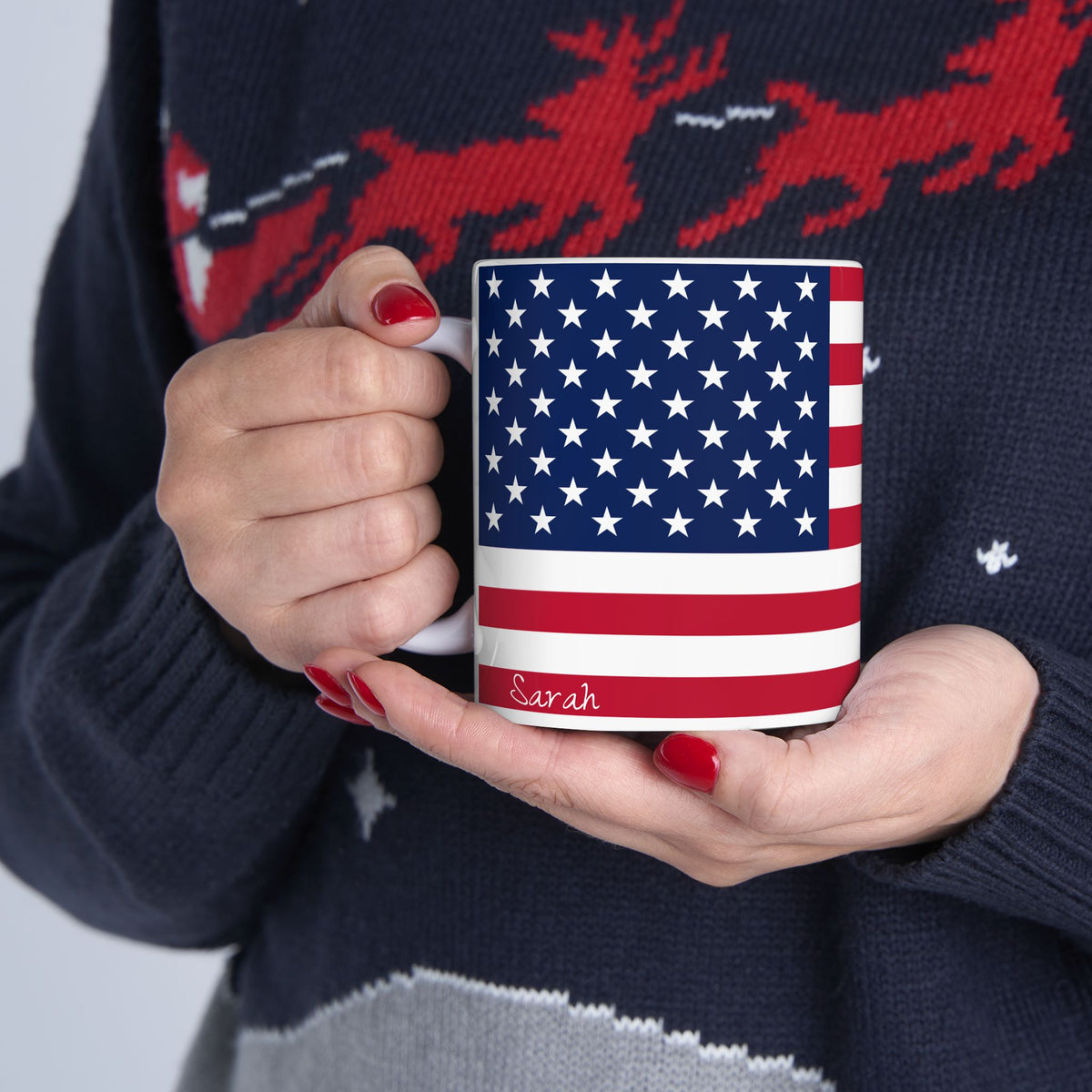 Personalized American Flag Mug | USA Stars Stripes Ceramic Mug, Patriotic Coffee Cup, New Citizen, Naturalization Gift, Heritage Gift - Proud & Loyal