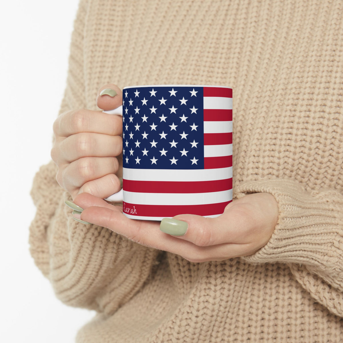 Personalized American Flag Mug | USA Stars Stripes Ceramic Mug, Patriotic Coffee Cup, New Citizen, Naturalization Gift, Heritage Gift - Proud & Loyal
