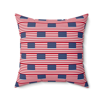 Personalized American Flag Stripe Pillow | Square Decorative Pillow, Patriotic Home Decor - Proud & Loyal