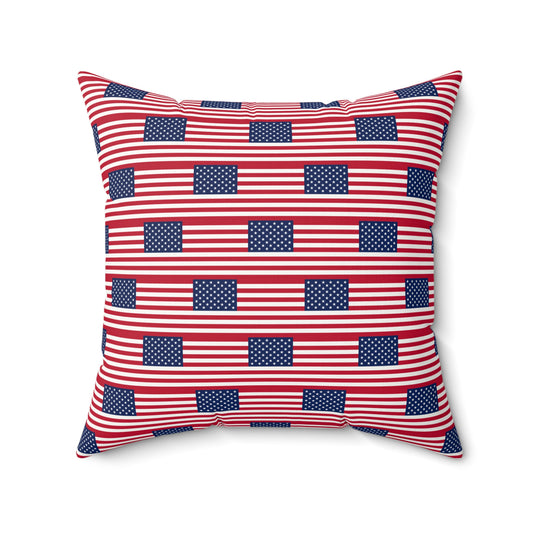 Personalized American Flag Stripe Pillow | Square Decorative Pillow, Patriotic Home Decor - Proud & Loyal