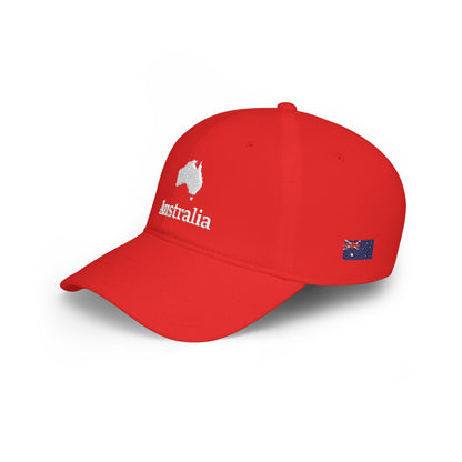 Personalized Australia Heritage Hat, Australian Flag Embroidered Cap, Custom Initials, Australia Map Low Profile Hat, Country Shape, Outback - Proud & Loyal