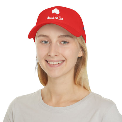 Personalized Australia Heritage Hat, Australian Flag Embroidered Cap, Custom Initials, Australia Map Low Profile Hat, Country Shape, Outback - Proud & Loyal