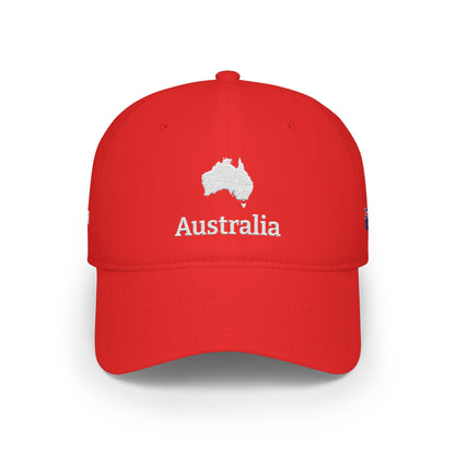 Personalized Australia Heritage Hat, Australian Flag Embroidered Cap, Custom Initials, Australia Map Low Profile Hat, Country Shape, Outback - Proud & Loyal