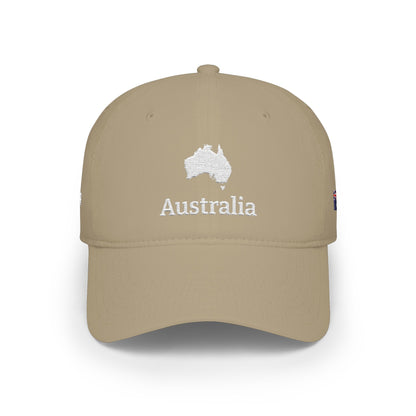 Personalized Australia Heritage Hat, Australian Flag Embroidered Cap, Custom Initials, Australia Map Low Profile Hat, Country Shape, Outback - Proud & Loyal