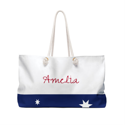 Personalized Australia Weekender Bag, Australian Flag Travel Bag, Custom Name Heritage Tote, Vacation Overnight Bag - Proud & Loyal
