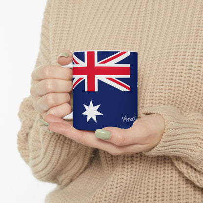 Personalized Australian Flag Mug | Ceramic Coffee Cup, Patriotic Australia Design, New Citizen, Naturalization Gift, Heritage Gift - Proud & Loyal