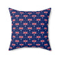 Personalized Australian Flag Pattern Pillow | Blue Stars & Australia Flag Repeat Print | Faux Suede Outback Throw Pillow | Heritage Message - Proud & Loyal