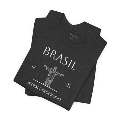 Personalized Brazil Brasil Christ the Redeemer Sketch Cotton T-Shirt - Proud & Loyal