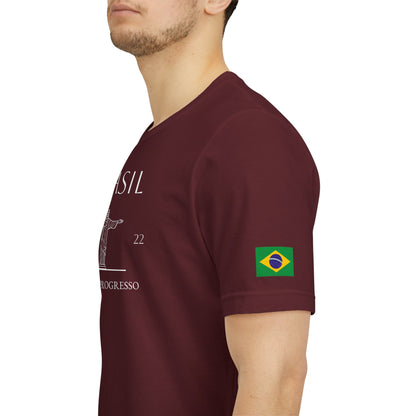 Personalized Brazil Brasil Christ the Redeemer Sketch Cotton T-Shirt - Proud & Loyal