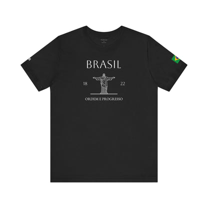 Personalized Brazil Brasil Christ the Redeemer Sketch Cotton T-Shirt - Proud & Loyal