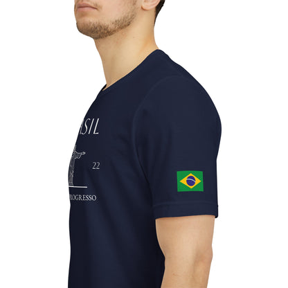 Personalized Brazil Brasil Christ the Redeemer Sketch Cotton T-Shirt - Proud & Loyal