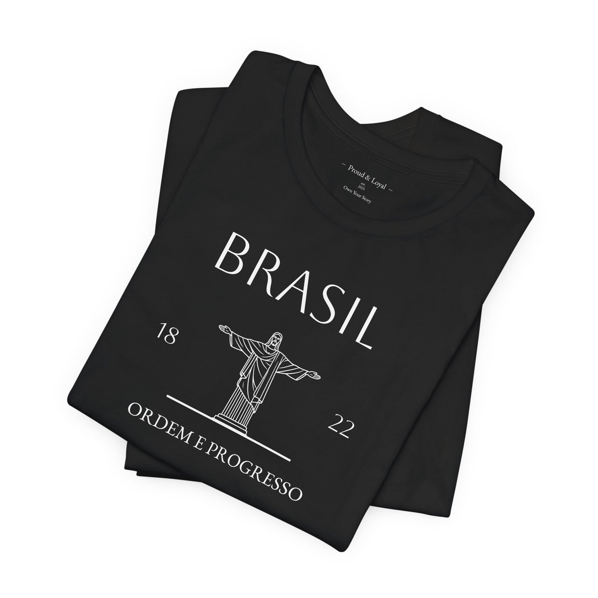 Personalized Brazil Brasil Christ the Redeemer Sketch Cotton T-Shirt - Proud & Loyal