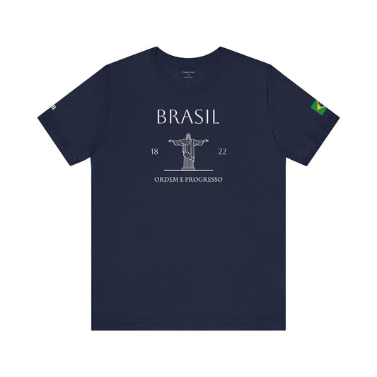 Personalized Brazil Brasil Christ the Redeemer Sketch Cotton T-Shirt - Proud & Loyal