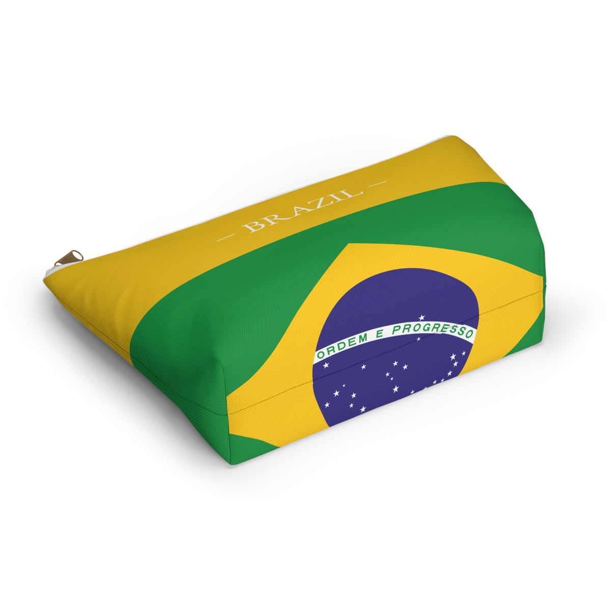 Personalized Brazil Flag Accessory Pouch, Brazilian Heritage Cosmetic Bag, Custom Name Travel Makeup Organizer, Brazil Gift - Proud & Loyal
