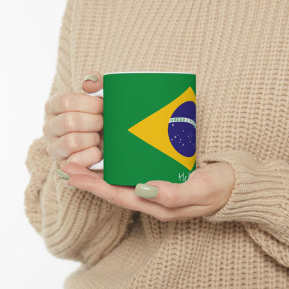 Personalized Brazil Flag Mug | Brazilian Flag Ceramic Mug, New Citizen, Naturalization Gift, Heritage Gift - Proud & Loyal