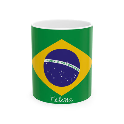 Personalized Brazil Flag Mug | Brazilian Flag Ceramic Mug, New Citizen, Naturalization Gift, Heritage Gift - Proud & Loyal