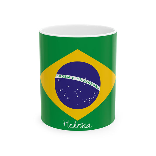 Personalized Brazil Flag Mug | Brazilian Flag Ceramic Mug, New Citizen, Naturalization Gift, Heritage Gift - Proud & Loyal