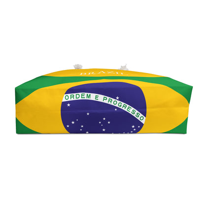 Personalized Brazil Weekender Bag, Brazilian Flag Travel Bag, Custom Name Heritage Tote, Vacation Overnight Bag - Proud & Loyal