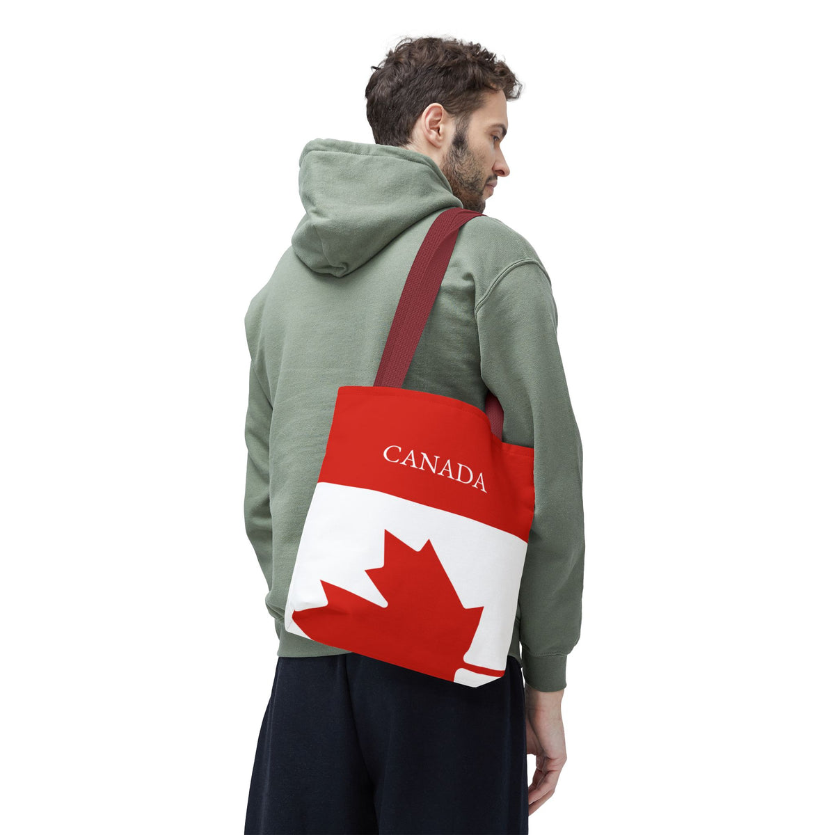 Personalized Canada Flag Tote Bag, Custom Name Canadian Heritage Bag, Canada Travel Beach Tote, Canadian Pride Gift - Proud & Loyal