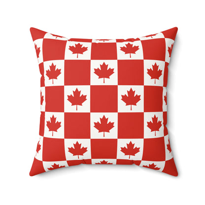 Personalized Canadian Maple Leaf Checkerboard Pillow | Canada Throw Pillow - 20" x 20" - Proud & Loyal