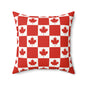 Personalized Canadian Maple Leaf Checkerboard Pillow | Canada Throw Pillow - 20" x 20" - Proud & Loyal