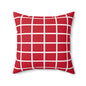 Personalized Denmark Flag Red Grid Pattern Faux Suede Square Pillow | Modern Plaid Danish Home Decor - Proud & Loyal