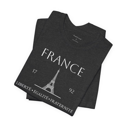 Personalized France Eiffel Tower Sketch Cotton T-Shirt - Proud & Loyal