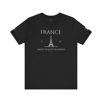 Personalized France Eiffel Tower Sketch Cotton T-Shirt - Proud & Loyal