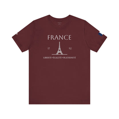 Personalized France Eiffel Tower Sketch Cotton T-Shirt - Proud & Loyal