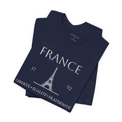 Personalized France Eiffel Tower Sketch Cotton T-Shirt - Proud & Loyal
