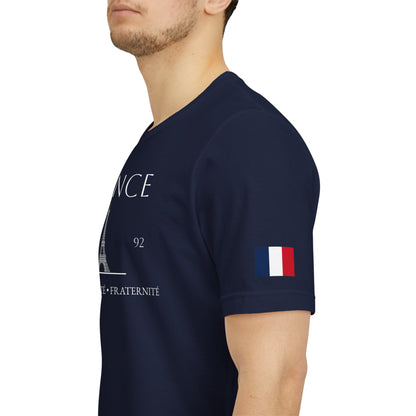 Personalized France Eiffel Tower Sketch Cotton T-Shirt - Proud & Loyal