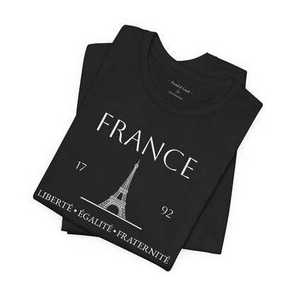 Personalized France Eiffel Tower Sketch Cotton T-Shirt - Proud & Loyal